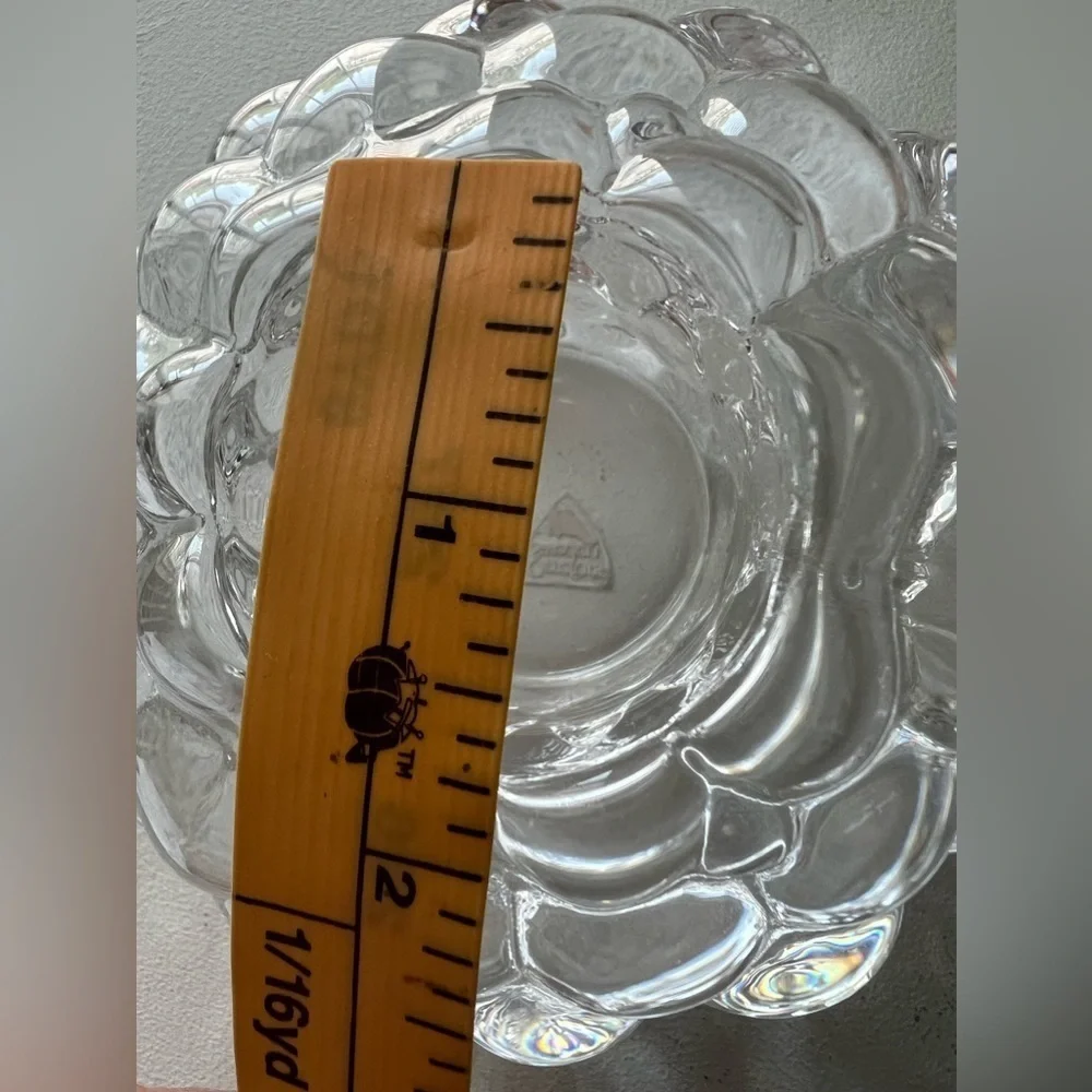 Orrefors Crystal Raspberry Candle Holder Made in Sweden Signed.